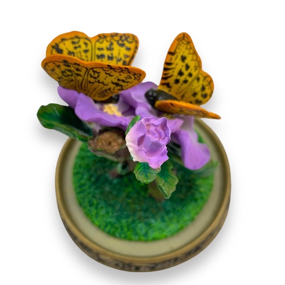 Vintage Aphrodite Fritillary butterflies in bell jar dome - Picture 5 of 9